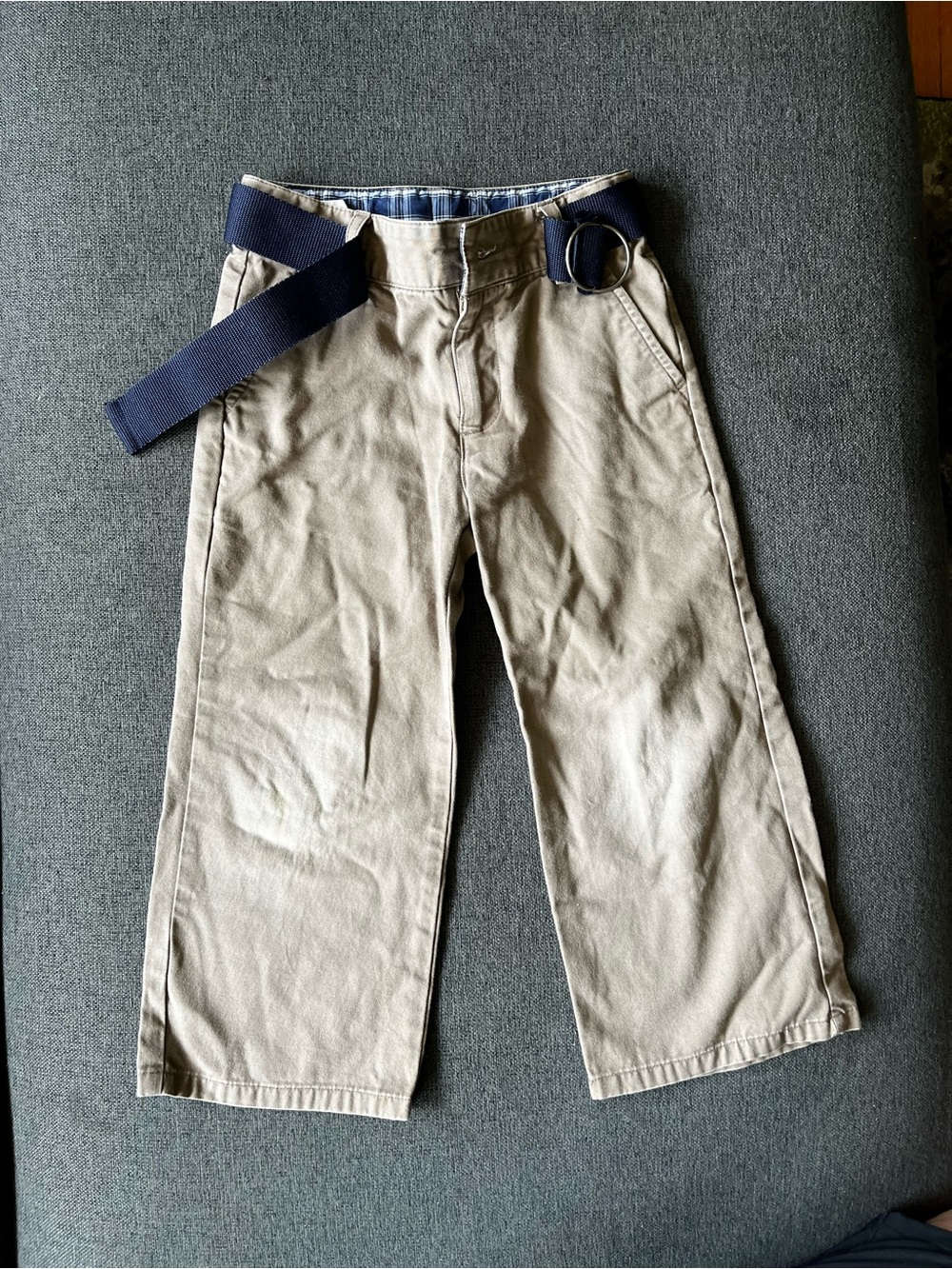 Janie and Jack Toddler Boys Khaki Pants Size 3 w Navy Belt